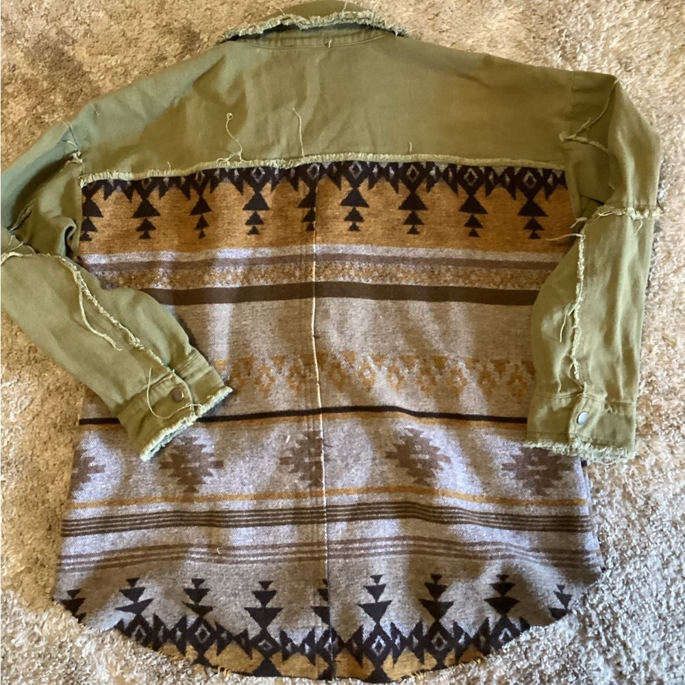 Mysterll Aztec button jacket/shirt-Sz L - Picture 3 of 3
